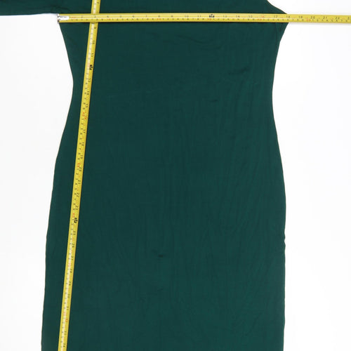 ASOS Women’s Green Bodycon Midi Dress Size 18 Long Sleeve Asymmetric