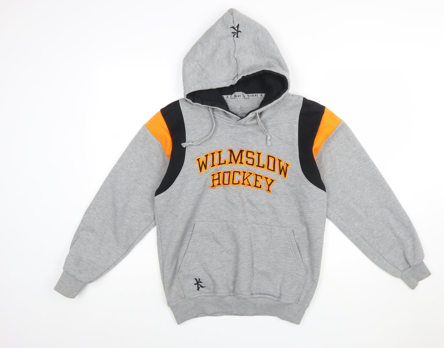 Kukri Mens Grey Hoodie Wilmslow Hockey Graphic Pullover 2XS