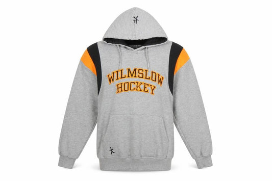 Front view of Kukri men’s grey hoodie wilmslow hockey graphic pullover 2xs