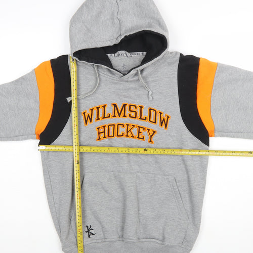 Kukri Mens Grey Hoodie Wilmslow Hockey Graphic Pullover 2XS