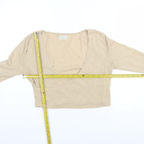 Urban Outfitters Women Beige V-Neck Knit Pullover Jumper Size M