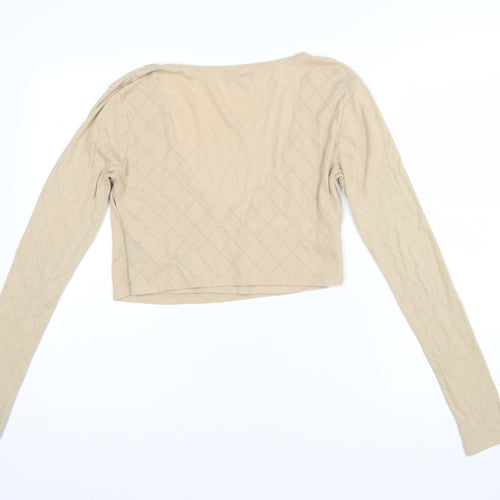 Urban Outfitters Women Beige V-Neck Knit Pullover Jumper Size M