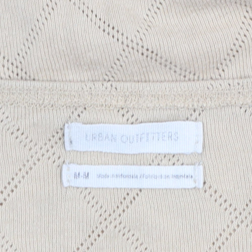Urban Outfitters Women Beige V-Neck Knit Pullover Jumper Size M