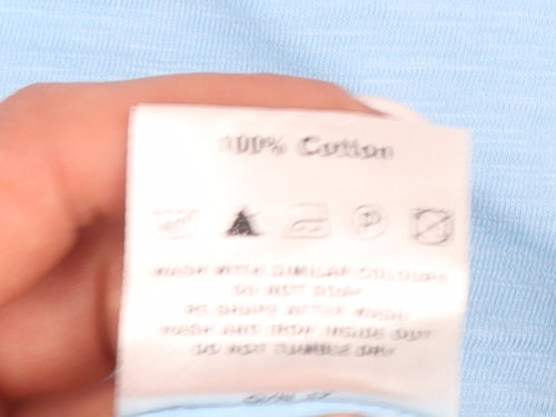 TOG24 Men's Blue Cotton Beach Graphic Crew Neck T-Shirt Medium