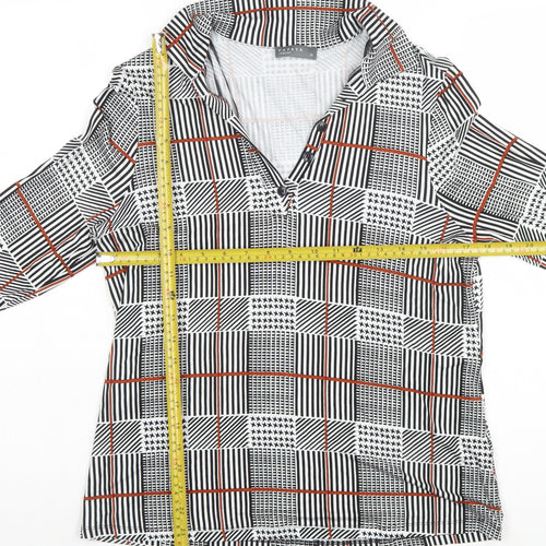 Papaya Women Multicoloured Check Long Sleeve Collared Blouse Size 14