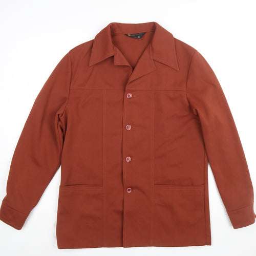 JCPenney Women Brown Button-Up Classic Jacket Medium Cotton Blend
