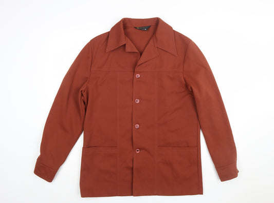 JCPenney Women Brown Button-Up Classic Jacket Medium Cotton Blend