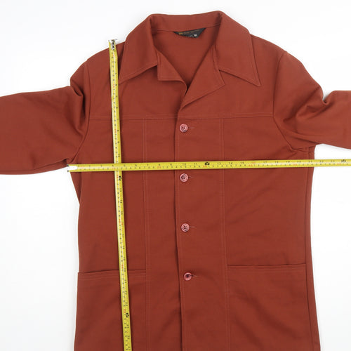 JCPenney Women Brown Button-Up Classic Jacket Medium Cotton Blend