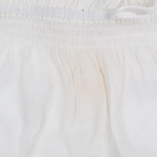 Blue Vanilla Women White Off Shoulder Cotton Peasant Blouse L