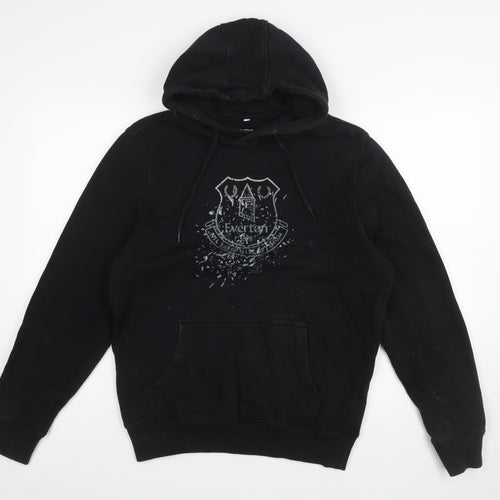Everton Men Black S Pullover Hoodie Fleece Graphic Print