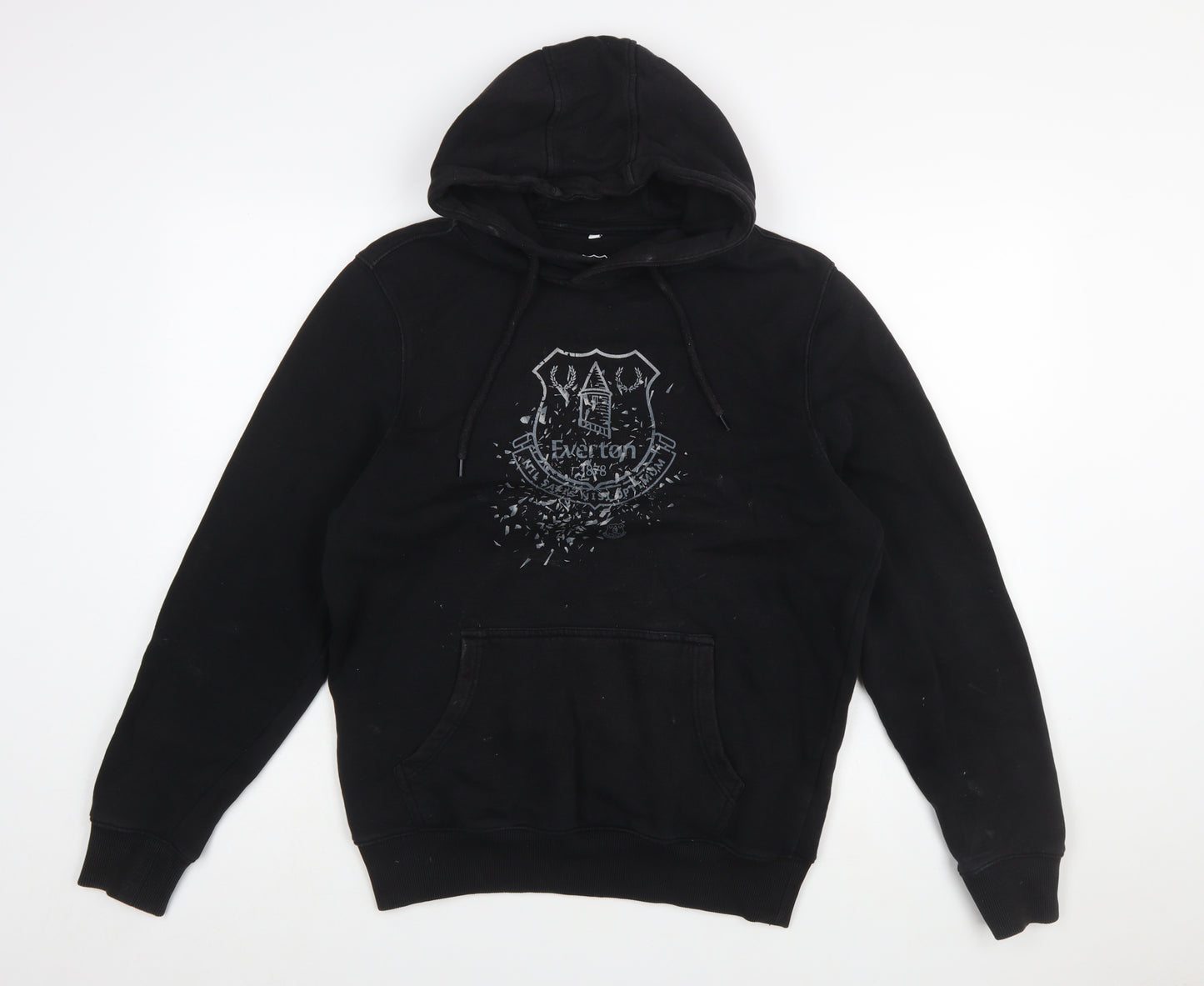 Everton Men Black S Pullover Hoodie Fleece Graphic Print