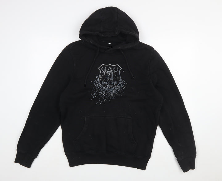 Everton Men Black S Pullover Hoodie Fleece Graphic Print