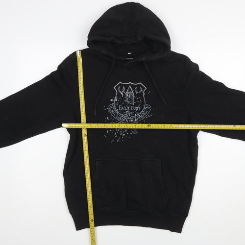 Everton Men Black S Pullover Hoodie Fleece Graphic Print