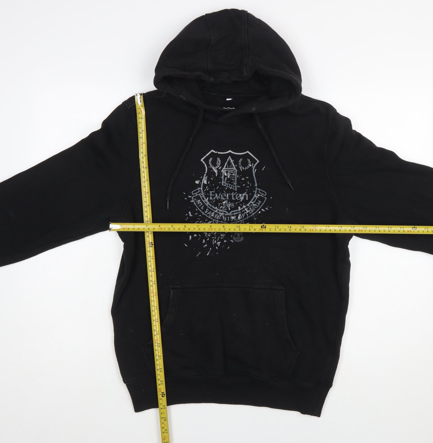 Everton Men Black S Pullover Hoodie Fleece Graphic Print