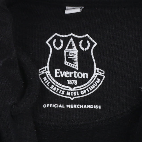 Everton Men Black S Pullover Hoodie Fleece Graphic Print