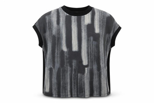 Front view of DKNY women’s black silk blend sleeveless blouse, size L