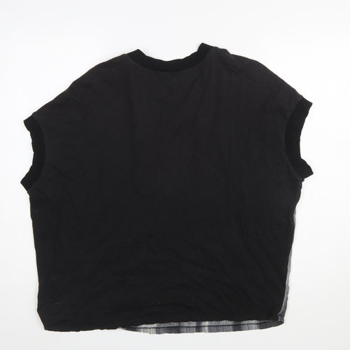 DKNY Womens Black Silk Blend Sleeveless Blouse Size L
