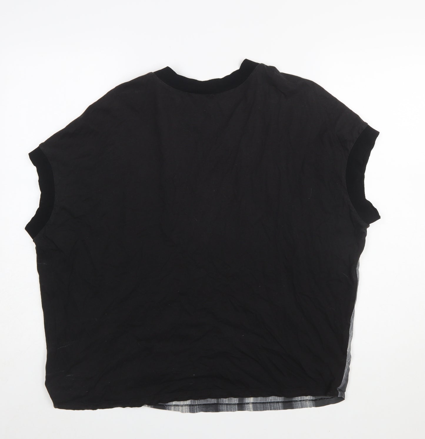 DKNY Womens Black Silk Blend Sleeveless Blouse Size L