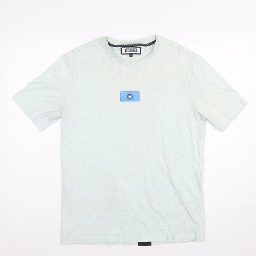 VERÜCKT Men's White USA Graphic Cotton T-Shirt Size M