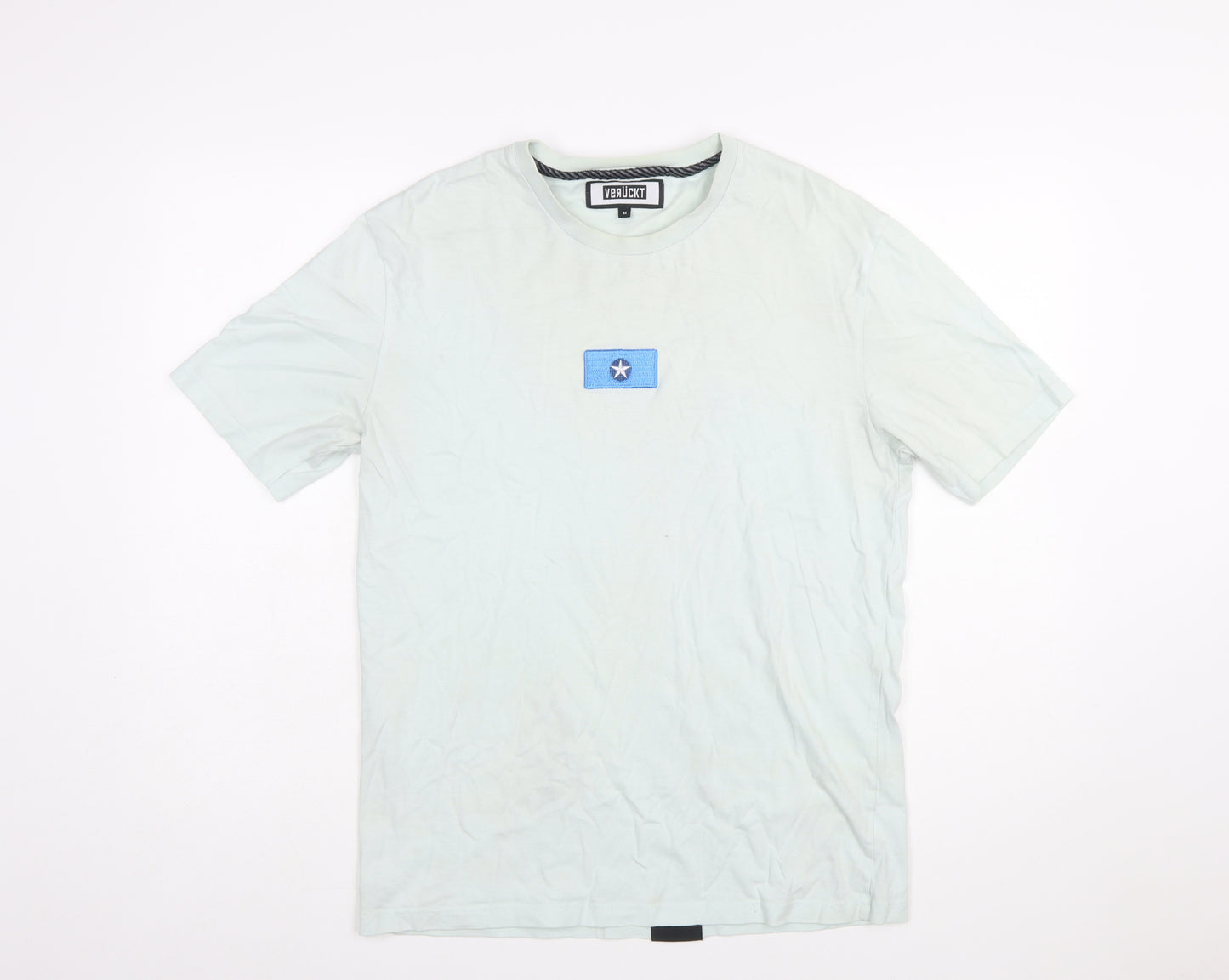 VERÜCKT Men's White USA Graphic Cotton T-Shirt Size M