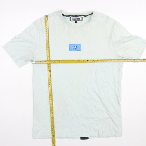 VERÜCKT Men's White USA Graphic Cotton T-Shirt Size M