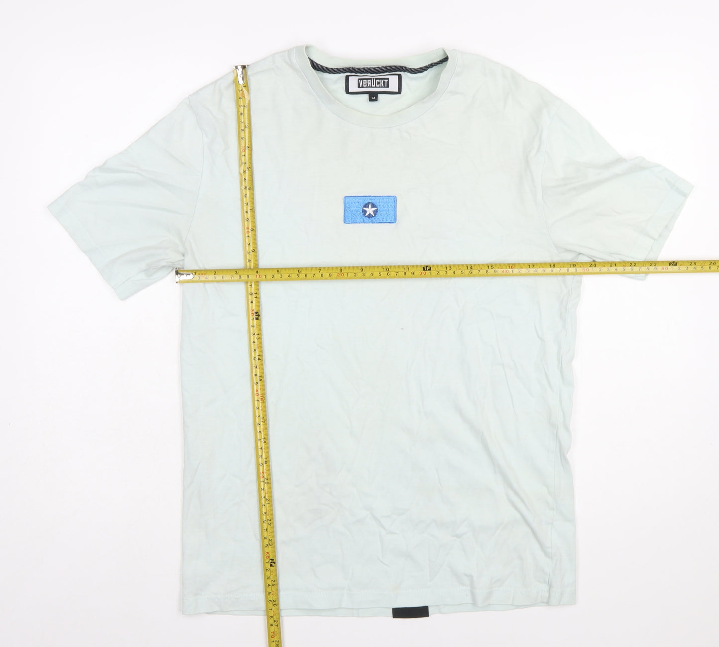 VERÜCKT Men's White USA Graphic Cotton T-Shirt Size M