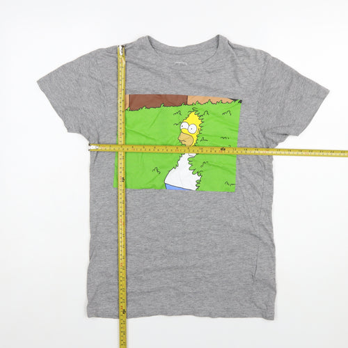 The Simpsons Women's Grey Short Sleeve Crew Neck T-Shirt Size S