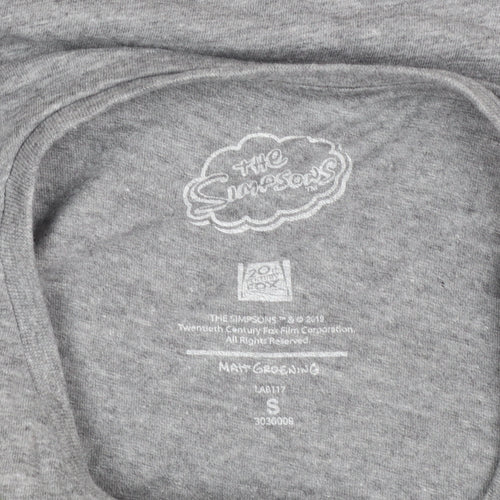 The Simpsons Women's Grey Short Sleeve Crew Neck T-Shirt Size S