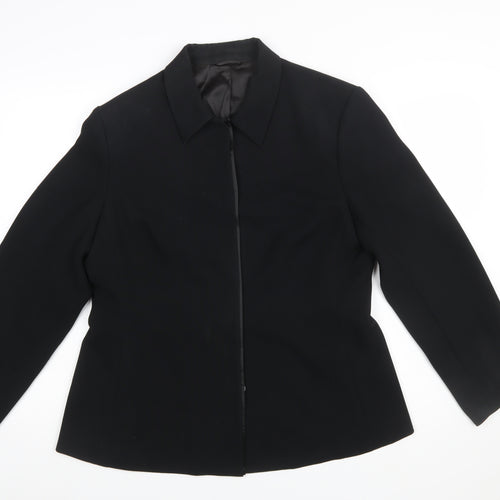 Next Women Black Poly Blazer UK 16 Lined Business Formal Jacket