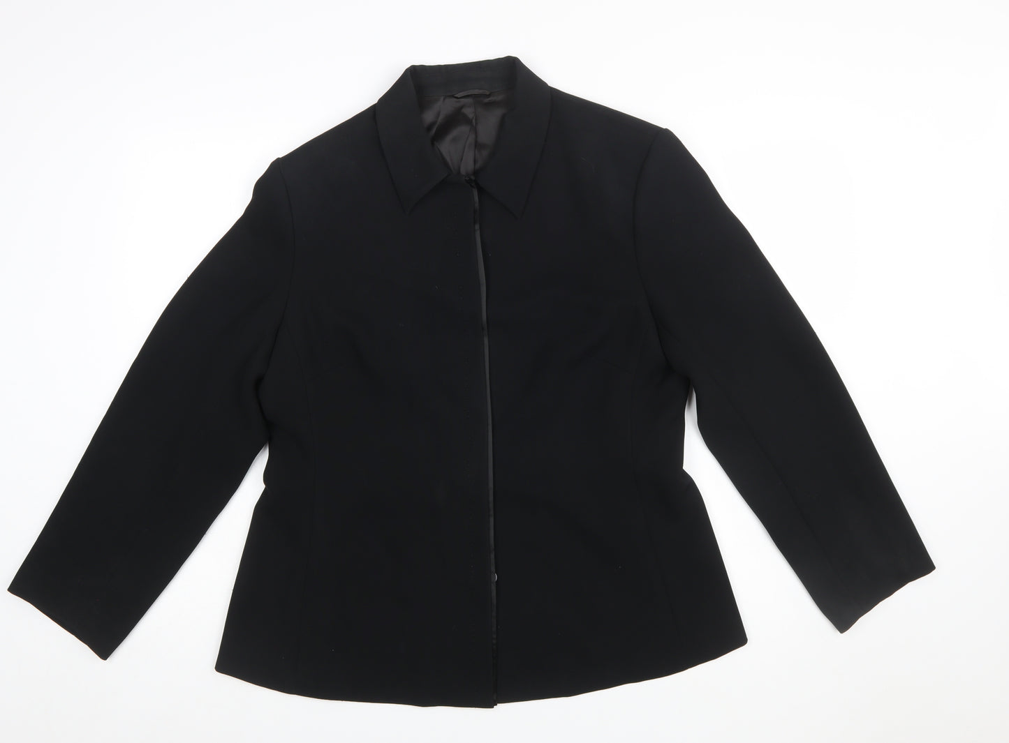 Next Women Black Poly Blazer UK 16 Lined Business Formal Jacket