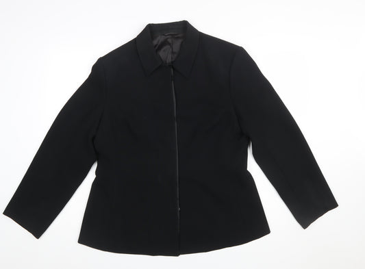 Next Women Black Poly Blazer UK 16 Lined Business Formal Jacket