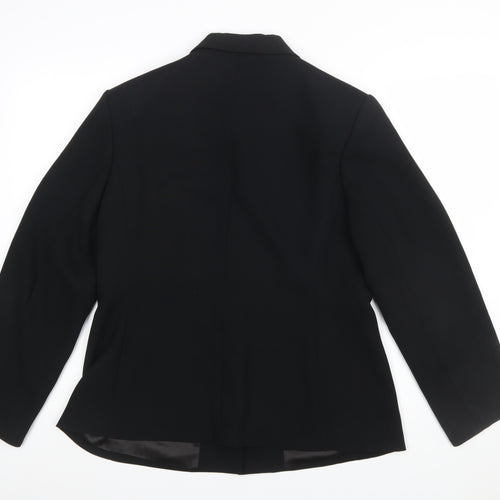 Next Women Black Poly Blazer UK 16 Lined Business Formal Jacket