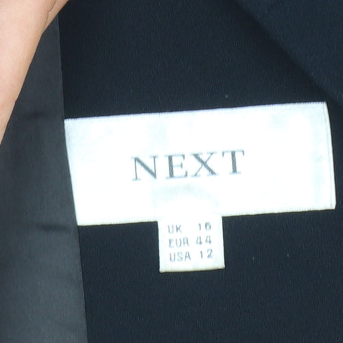 Next Women Black Poly Blazer UK 16 Lined Business Formal Jacket