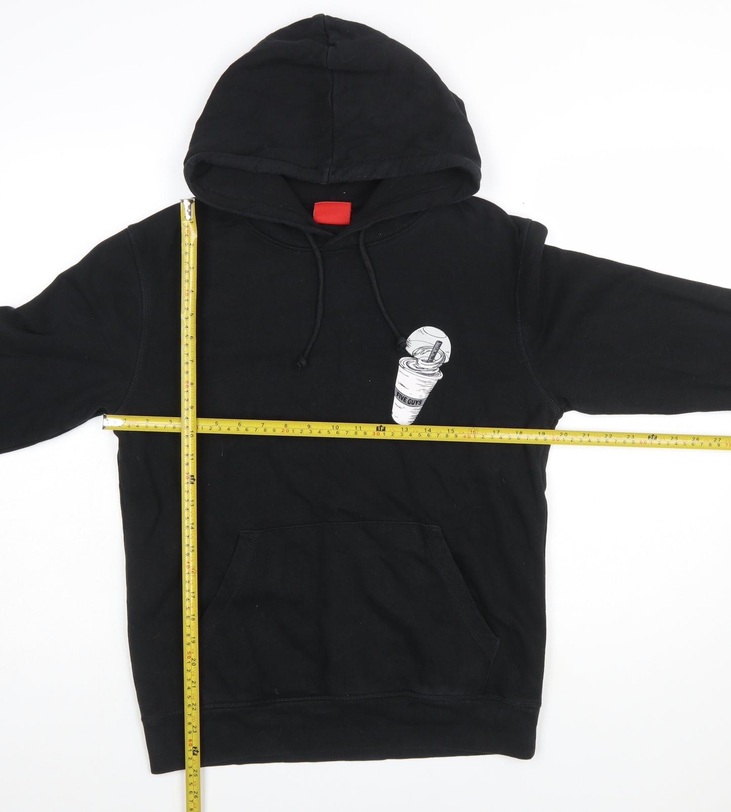 Five Guys Mens Black XS Pullover Hoodie Graphic Print
