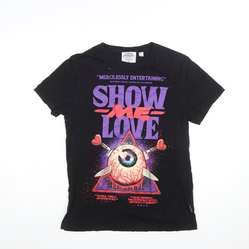 Cheap Monday Women's Black Graphic T-Shirt Size S