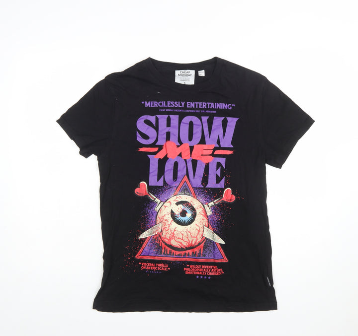Cheap Monday Women's Black Graphic T-Shirt Size S