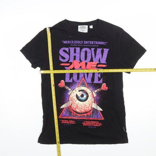 Cheap Monday Women's Black Graphic T-Shirt Size S