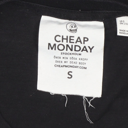 Cheap Monday Women's Black Graphic T-Shirt Size S