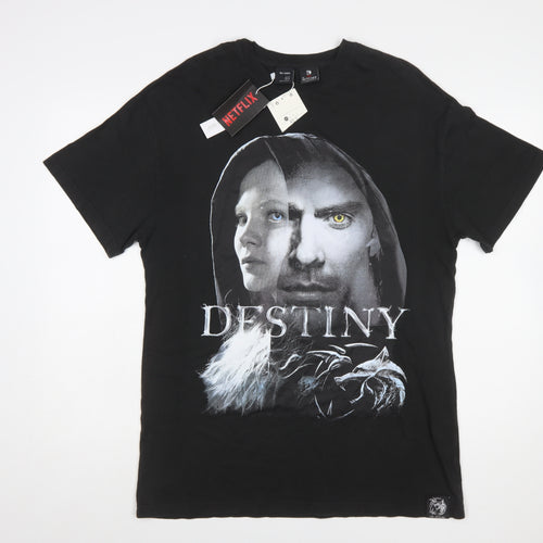 Bershka Men’s Black The Witcher Destiny Graphic T-Shirt XS
