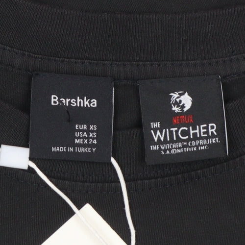 Bershka Men’s Black The Witcher Destiny Graphic T-Shirt XS