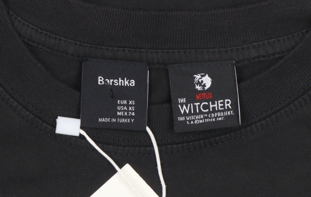 Bershka Men’s Black The Witcher Destiny Graphic T-Shirt XS