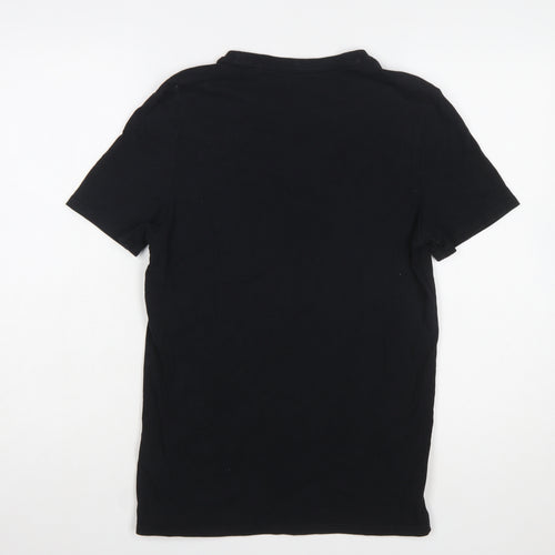 Guess Women Black Slim Fit Cotton T-Shirt Size S