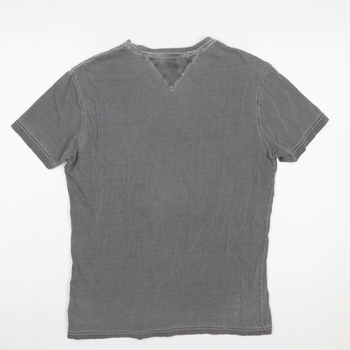 Tommy Hilfiger Denim Men's Grey Small Graphic Cotton T-Shirt