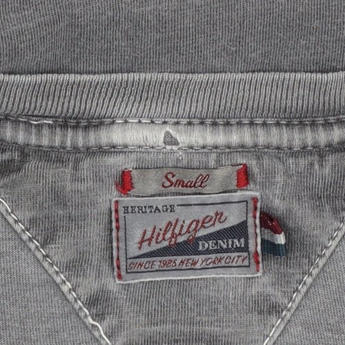 Tommy Hilfiger Denim Men's Grey Small Graphic Cotton T-Shirt