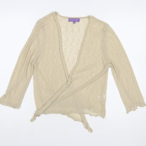 Autonomy Women's Beige Wrap Knit Cardigan Jumper S