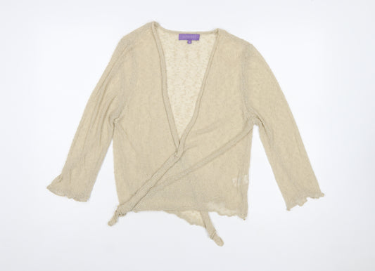 Autonomy Women's Beige Wrap Knit Cardigan Jumper S