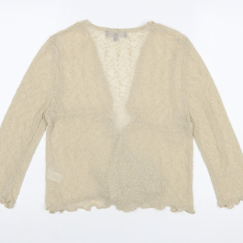 Autonomy Women's Beige Wrap Knit Cardigan Jumper S