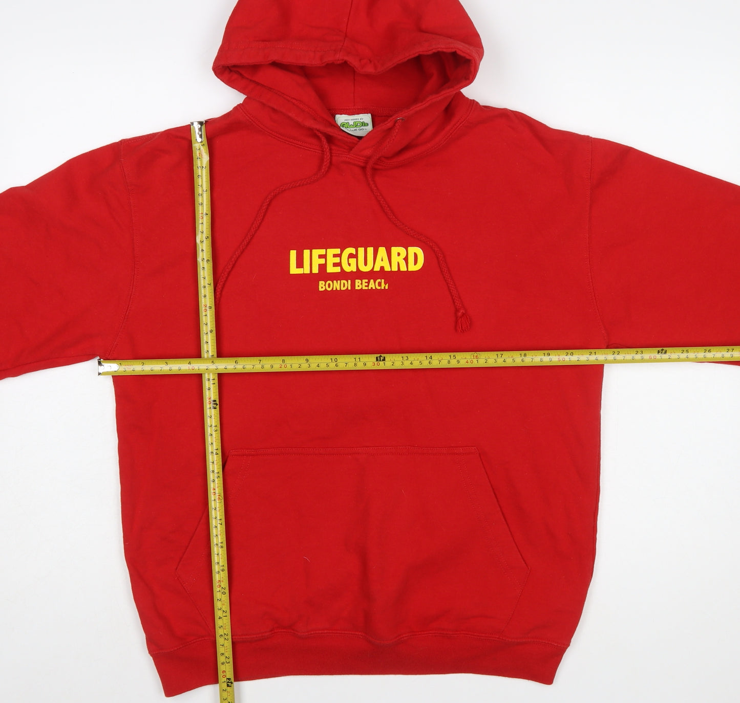 AWDis Men's Red Lifeguard Bondi Beach Pullover Hoodie M