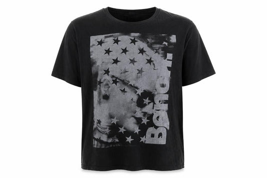 Front view of Bench men’s black xl graphic print crew neck t-shirt