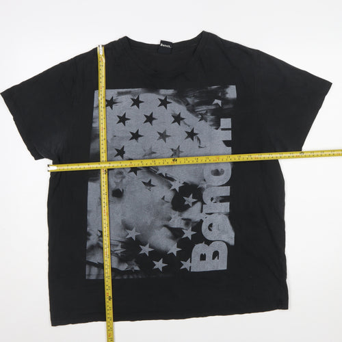 Bench Mens Black XL Graphic Print Crew Neck T-Shirt